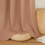 NICETOWN Linen 78 inch Curtains for Kitchen Window, Grommet Thick Flax Linen Terracotta Small Window Treatments Privacy Assured with Light Filtering for Cafe/Kids Room, W68 x L78, 2 Panels