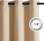 NICETOWN Room Darkening Draperies Curtains Panels, 2 Panels Biscotti Beige W52 x L90