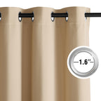 NICETOWN Biscotti Beige Light Blinds - Microfiber Grommet Thermal Insulated Shades for Kid's Room, Yard, Boys Room, Girls Room, Nursery - Lightweight, 1 Pair, W52 x L95