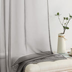 MIULEE 2 Panels Solid Color Sheer Window Curtains Elegant Window Voile Panels/Drapes/Treatment for Bedroom Living Room (54X54 Inches Grey)