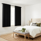 PONY DANCE Black Curtains for Windows, Bathroom Curtains Small Window Drapery Blackout Privacy Drapes for Cafe Bedroom Panels, Width 29 by Length 24, 1 Pair