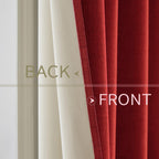 MIULEE 100% Blackout Linen Curtains for Bedroom 52x96 Inches Red