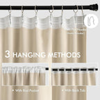 MIULEE Cream Beige Back Tab Light Blocking Curtains 63 Inch Length 2 Panels Set for Living Room Bedroom Privacy, Rod Pocket/Pinch Pleat Thermal Insulated Room Darkening Pleated Blackout Drapes
