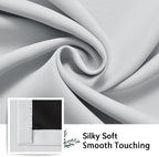 SimpleHome 100% Blackout Curtains for Bedroom,Thermal Insulated Grommet Window Drapes Room Darkening White Curtains for Living Room with Black Back,42 x 63 Inch,2 Panels
