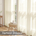 MIULEE Light Cream Sheer Curtains 102 Inches Long, 4 Panels Set, Light Filtering Rod Pocket Voile Drapes for Living Room and Bedroom, Airy Soft Fabric Window Treatments, 42 x 102 Inches