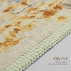 2x6 Beige Rug Runners for Hallways Kitchen Runner Rug Non Slip Washable Tan Long Runner Rugs with Rubber Backing Soft Abstract Carpet Runner for Bedroom, Kitchen, Bathroom, Entryway