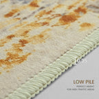 Ompaa Living Room Rug 6x9 Beige Area Rug Machine Washable Boho Rug Non Slip Abstract Vintage Indoor Large Rugs for Bedroom, Classroom, College Dorm, Farmhouse, Dining Room, Kids Playroom
