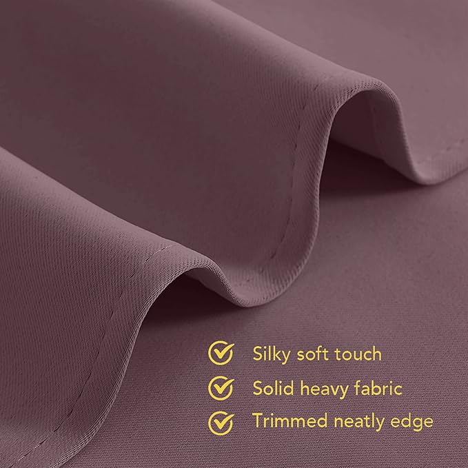 NICETOWN Dry Rose Blackout Shack Curtains Noise Reducing, Thermal Insulated and Privacy Room Darkening Drape Panels for Boy's Guest Room Door Small Short Window (2 Panels, W34 x L48 -Inch)