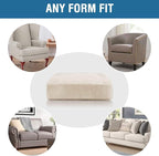 H.VERSAILTEX Velvet Stretch Couch Cushion Cover Plush Cushion Slipcover for Chair Loveseat Sofa Cushion Furniture Protector Seat Cushion Sofa Cover (2 Piece Medium Sofa Cushion Covers, Ivory)