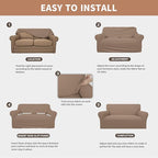 Easy-Going 100% Waterproof Oversized Chair Couch Cover, Dual Waterproof Sofa Cover, Stretch Jacquard Sofa Slipcover, Leakproof Furniture Protector for Kids, Pets, Dog and Cat, Camel