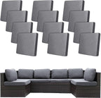 12Pcs Stretch Patio Cushion Covers,Outdoor Couch Covers Replacement,Outdoor Couch & Sofa Slipcovers,for Patio Furniture Cushion Covers,Washable Reusable urniture Protector(Grey,Cover Only)