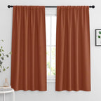 RYB HOME Blackout Curtains for Bedroom Living Room 63 inches Long, Thermal Insulated Privacy Rod Pocket Drapes for Nursery Office Home Theater, Width 42 by Length 63, Burnt Orange, 2 Panels