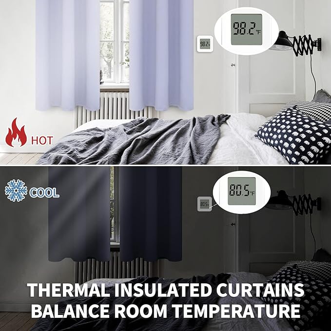 BGment Short Curtains for Small Window 45 Inch Long - Lavander 2 Panels