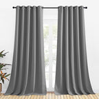 NICETOWN Silver Grey Blackout Curtain Panels for Bedroom, Thermal Insulated Grommet Top Blackout Draperies and Drapes for Basement (2 Panels, W70 x L95-inch)