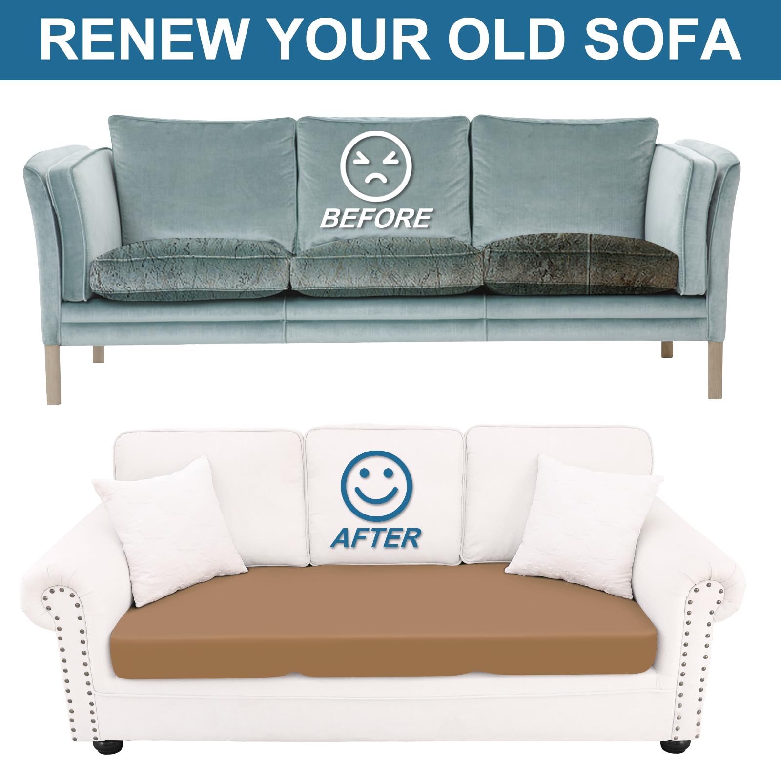 Smiry Couch Cushion Covers, Stretch Couch Covers for Sofa