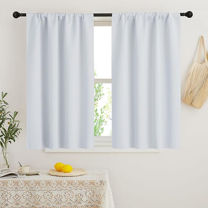RYB HOME Short Curtains for Bedroom, Room Darkening, Rod Pocket