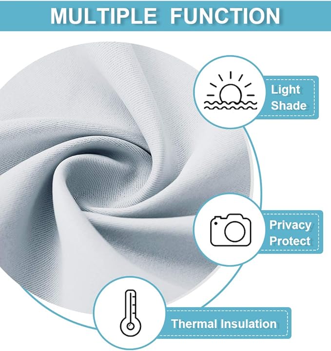 RYB HOME Short Curtains for Bedroom, Room Darkening, Rod Pocket