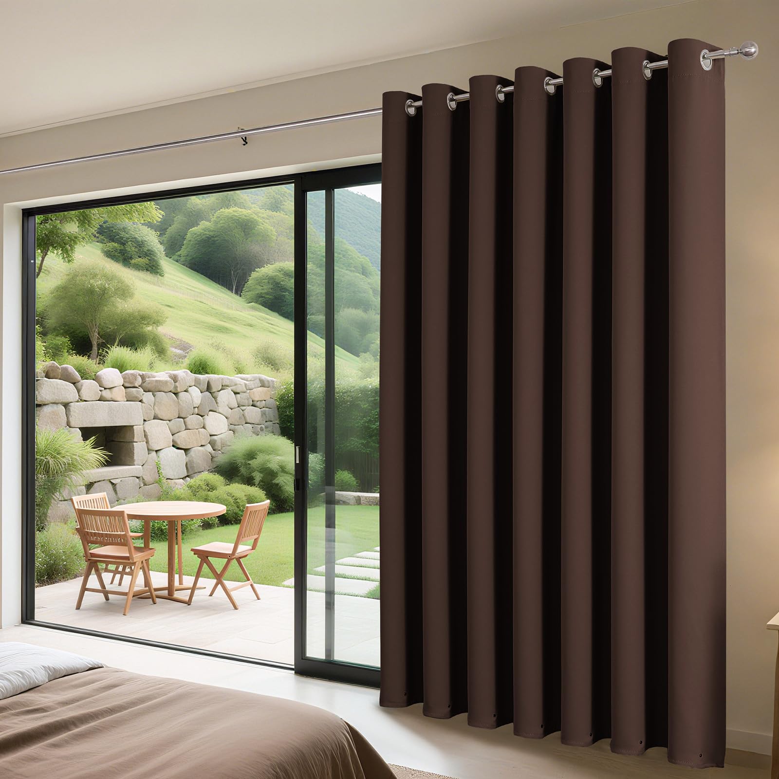 Joydeco Blackout Patio Sliding Door Curtains, Privacy Room Divider Curtains
