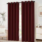 Yakamok Room Darkening Curtains 52x63 inch Length Burgundy Red-Living Room