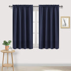 DWCN Navy Room Darkening Blackout Curtains - Thermal Insulated Privacy Energy Saving Window Curtain Drapes 52 x 54 inch Length, Set of 2 Bedroom Living Room Curtains