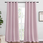 NICETOWN Baby Pink Blackout Curtains 96 inches Length for Living Room, 2 Panels, 55" Wide, Thermal Insulated Long Drapes for Large Window