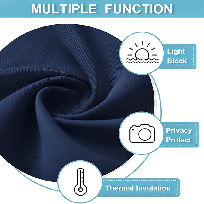 RYB HOME Short Blackout Privacy Curtains 30 inch Long for Bathroom Window