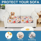 Smiry Printed Couch Cushion Covers, Stretch Soft Couch Covers for Sofa, Washable Non-Slip Sofa Slipcover Furniture Protector for Indoor and Outdoor (2 Pack, Orange)