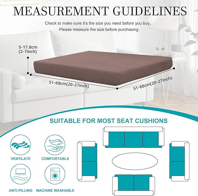 14Pcs Stretch Patio Cushion Covers,Outdoor Couch Covers Replacement,Outdoor Couch & Sofa Slipcovers,for Patio Furniture Cushion Covers,Washable Reusable Furniture Protector (Camel,Cover Only)