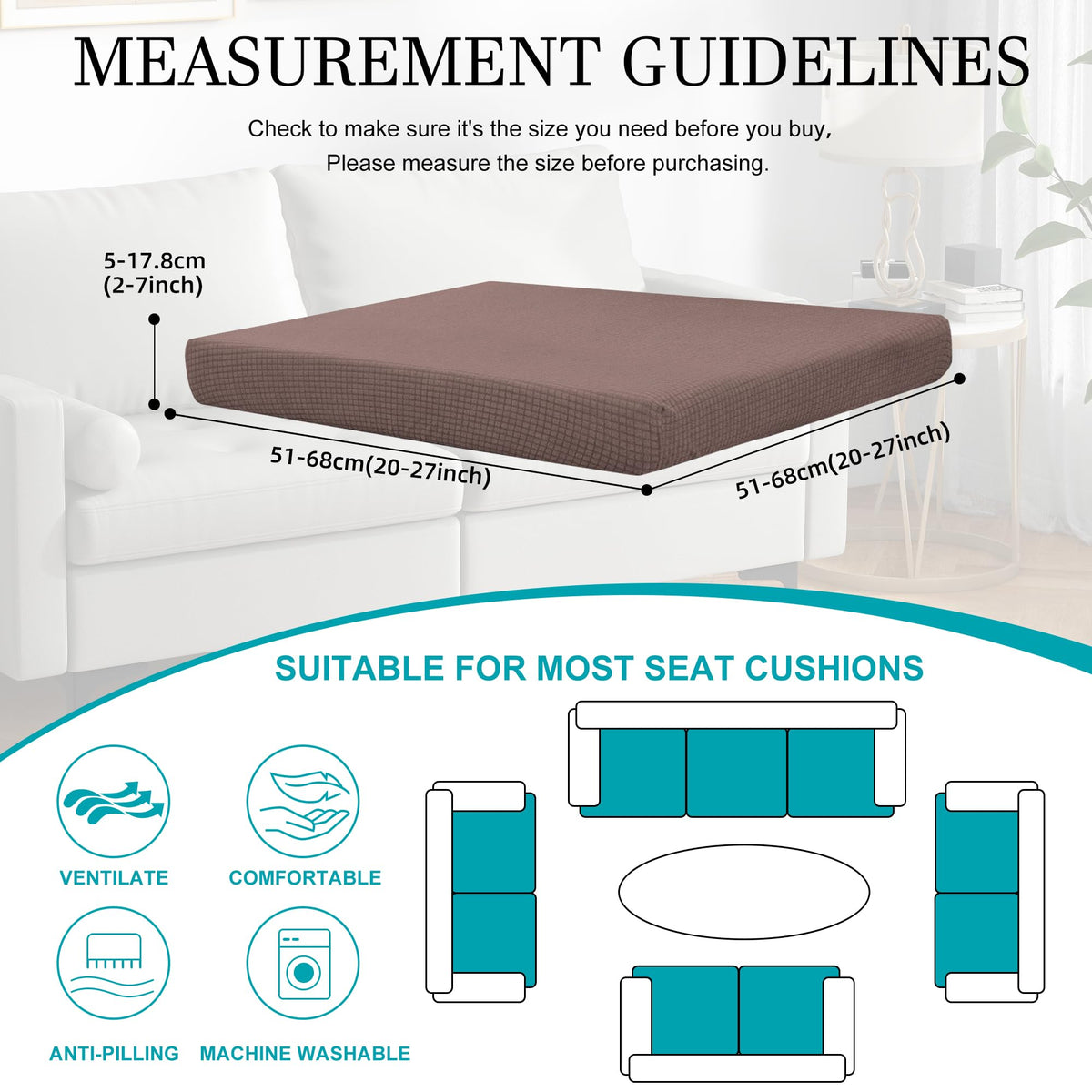 12 Pcs Outdoor Cushion Covers, Patio Sofa Cushion Covers Replacement