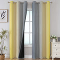 Yellow and Grey Ombre Blackout Curtains for Living Room 42Wx84L Inch Length