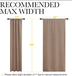 NICETOWN Blackout Drapes and Curtains for Kitchen - Window Treatment Thermal Insulated Solid Rod Pocket Blackout Curtains/Drapes for Bedroom (2-Pack, 42 by 84 Inch, Cappuccino)