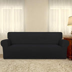 PureFit Super Stretch Sofa Slipcover – Spandex Non Slip Soft Couch Sofa Cover, Washable Furniture Protector with Non Skid Foam and Elastic Bottom for Kids, Pets （Sofa, Black）