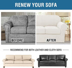 H.VERSAILTEX 4 Piece Stretch Sofa Covers for 3 Cushion Couch Covers for Living Room Furniture (Base Cover Plus 3 Seat Cushion Covers) Upgraded Thicker Jacquard Fabric (Sofa, Porcelain White)