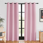 NICETOWN Blackout Window Curtains 80 inch Long, 2 Panels, 34 inch, Rouge Pink, Grommet Top Room Darkening Thermal Insulated Solid Vertical Drapes for Bedroom/Kid Room
