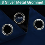 Yakamok Navy Blue Blackout Curtains 96" Long for Bedroom 52" Wide 1 Panel