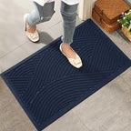 HIYARD Sturdy Front Door Mat, Absorbent Muddy Dirt Resist Welcome Door Mats Outdoor Indoor, Stain and Fade Resistant, Non-Slip Backing Entry Mat Low Profile Doormat for Entryway, 36×24, Blue