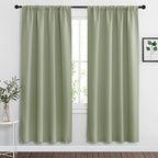RYB HOME Blackout Curtains for Bedroom Living Room 72 inches Long, Thermal Insulated Privacy Rod Pocket Drapes for Nursery Office Home Theater, Width 42 by Length 72, Sage Green, 2 Panels