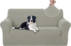 U-NICE HOME Oversized Stretch Loveseat Couch Cover Sofa Covers Washable Sofa Slipcover Furniture Protector for 2 Cushion Couch Sofa Pet Friendly, Taupe