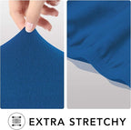 PureFit Super Stretch Sofa Slipcover – Spandex Non Slip Soft Couch Sofa Cover, Washable Furniture Protector with Non Skid Foam and Elastic Bottom for Kids, Pets （Oversized Sofa, Classic Blue）