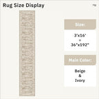 Hallway Runner Rug 3x16 - Vintage Non Slip Washable 16ft Kitchen Runner for Entrance Soft Long Carpet Runners for Living Room Bedroom Dining Room, Brown