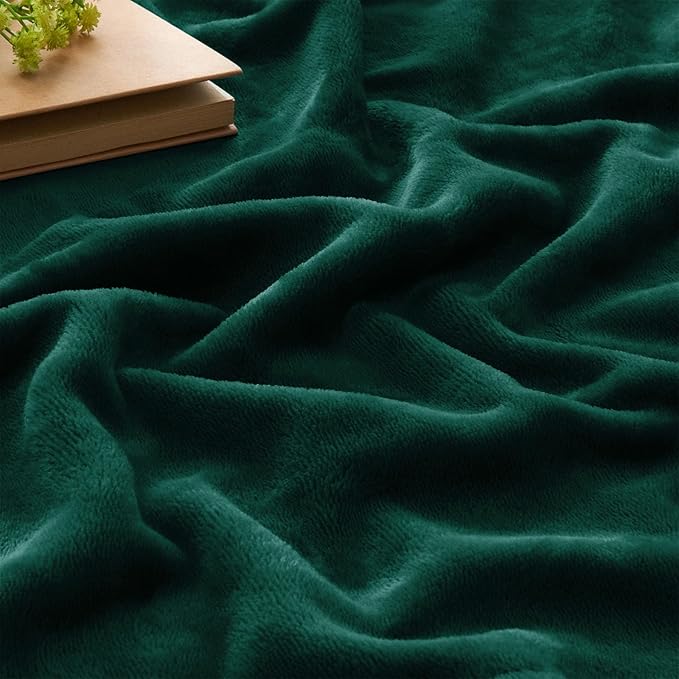 BEDELITE Fleece Blanket King Size Blankets for Bed, Luxury Plush Cozy Fuzzy Blanket 108x90 inches, Super Soft Warm Lightweight Throw Blanket All Seasons Suitable, Forest Green