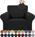 KEKUOU Stretch Chair Sofa Slipcover, Single Couch Cover,Black