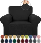 KEKUOU Stretch Chair Sofa Slipcover, Single Couch Cover,Black