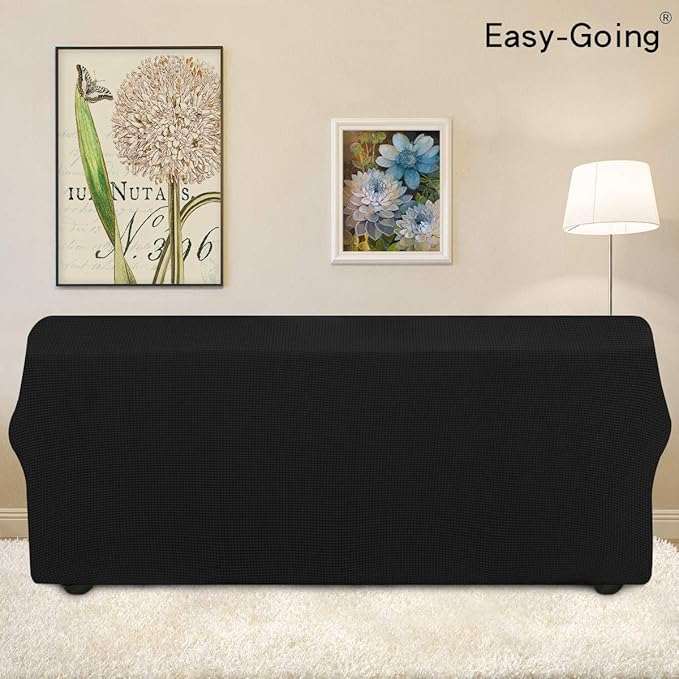Easy-Going Stretch 4 Seater Oversized Sofa Couch Cover Black