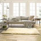 Ashler faux fur rug, Fluffy Shaggy Area Rug Ultra Soft 2.2 x 6 Feet Rectangle Fur Rug, Yellow Fuzzy Rug Machine Washable Shag Rug, Nursery Decor Throw Rugs for Bedroom, kids room, Living Room