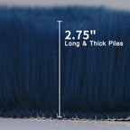 duduta Navy Blue Faux Sheepskin Fur Rug 3x5 ft, Fluffy Carpet Rug
