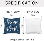 Hexagram Geometric Blue Pillow Covers 18x18 Set of 4, Decorative Outdoor Boho Modern Throw Pillow Covers, Home Sweet Home Farmhouse Cushion Case for Couch Sofa Bedroom Indoor Decor(No Insert)