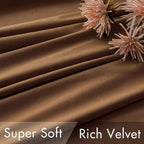 MIULEE Velvet Curtains 90 inches - Luxury Blackout Curtains for Bedroom Living Room Thermal Insulated Super Soft Window Drapes Rod Pocket & Back Tab, Brown, W52 x L90 inches, 2 Panels