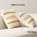 MIULEE Set of 2 Mustard Yellow Boho Decorative Pillow Covers 18x18 Inch Farmhouse Rustic Couch Throw Pillows Modern Spring Cotton Cushion Covers Retro Cute Macrame Woven Home Decor for Bed Sofa Chair