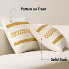 MIULEE Set of 2 Mustard Yellow Boho Decorative Pillow Covers 20x20 Inch